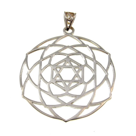 Handcrafted Solid 925 Sterling Silver Star of David Seal of Solomon Pendant - Picture 1 of 5